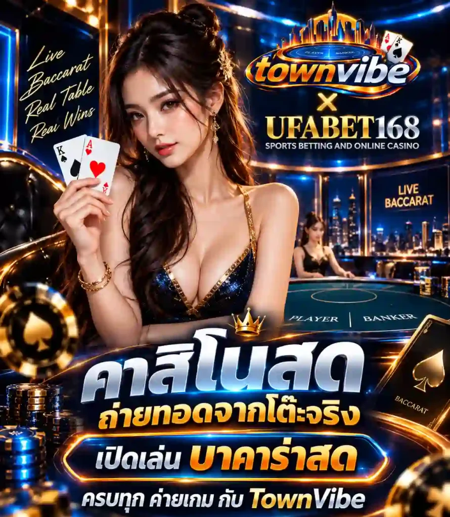 คาสิโนสด ถ่ายทอดจากโต๊ะจริง ค่ายเกม กับ TownVibe